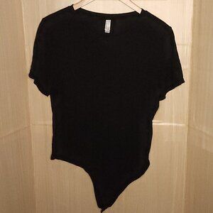 American Apparel Black Short Sleeve Bodysuit XL